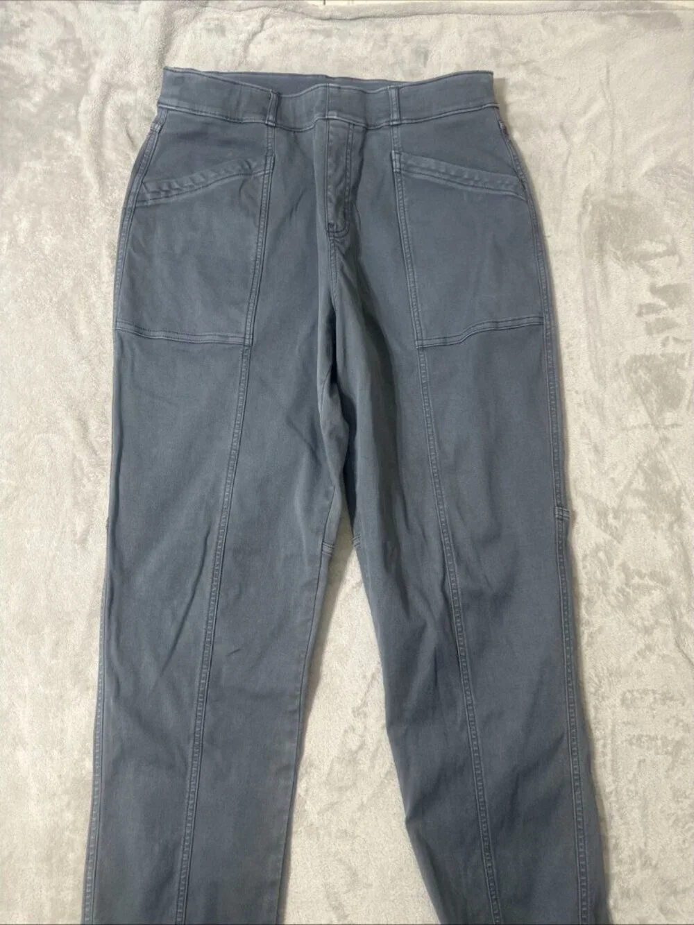 SPANX Pants XL Stretch Twill Straight Leg Blue